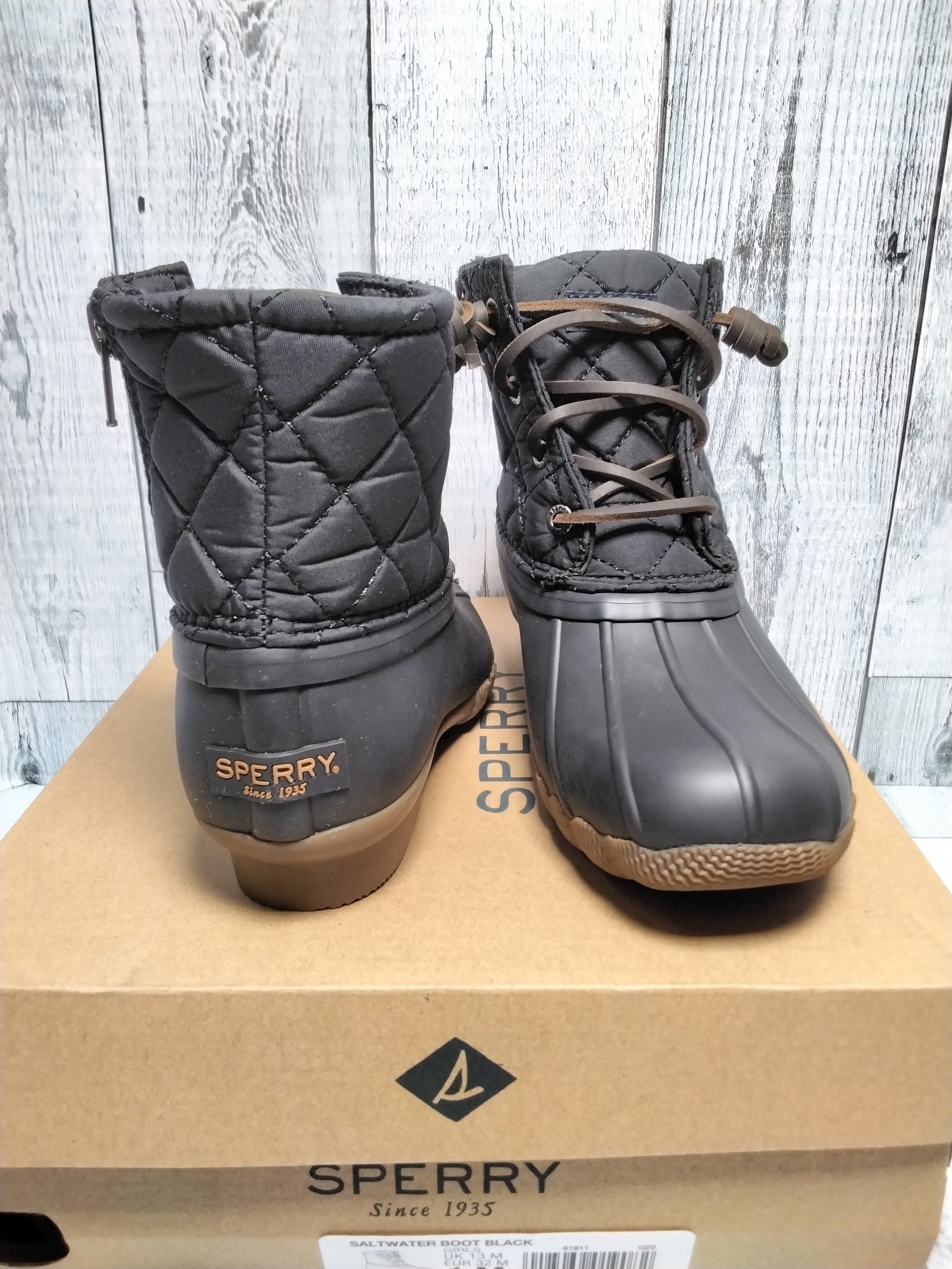 Sperry Unisex-Child Saltwater Boot Ankle, Sz 1M (7872372441326)
